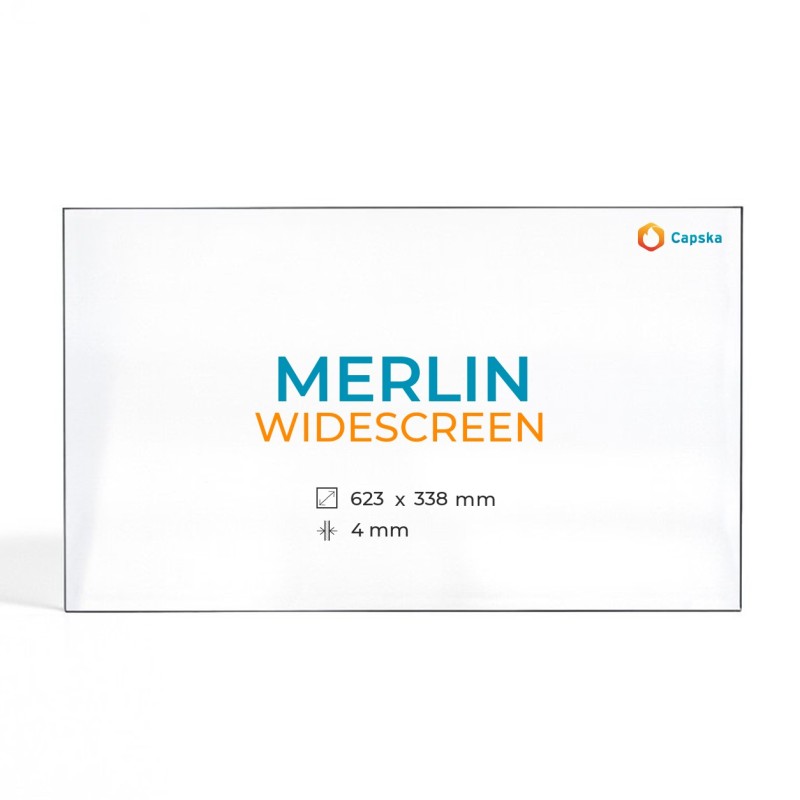 Cristal Merlin WIDESCREEN - Vidrio Rectángulo para estufa de leña