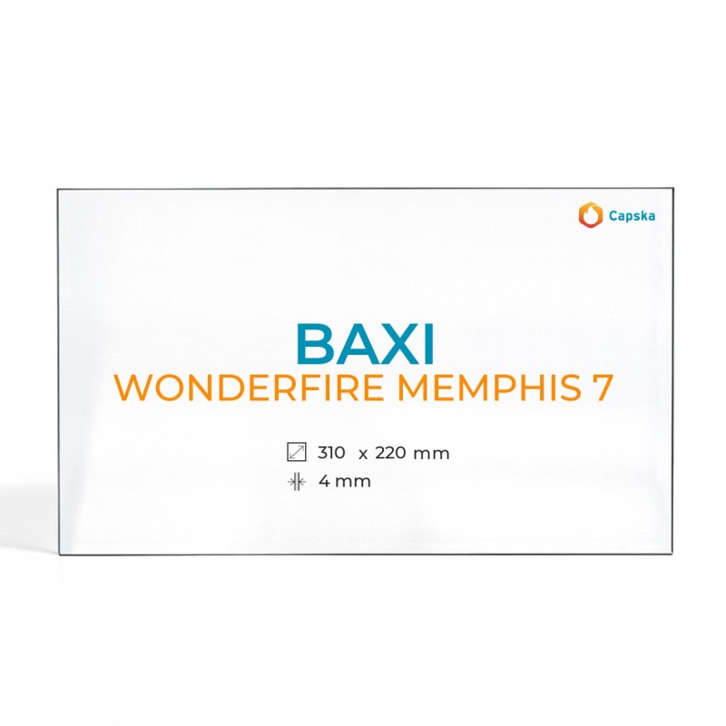 Cristal Baxi WONDERFIRE MEMPHIS 7 - Vidrio Rectángulo para estufa de leña