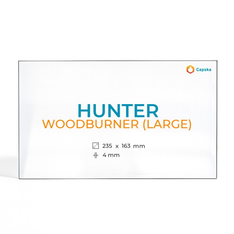 Cristall Hunter WOODBURNER (LARGE) - Vidre Rectangle per estufa de llenya