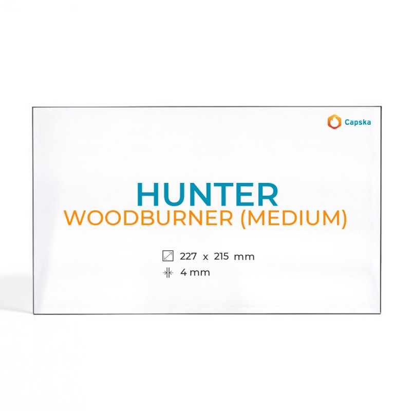 Cristal Hunter WOODBURNER (MEDIUM) - Vidrio Rectángulo para estufa de leña