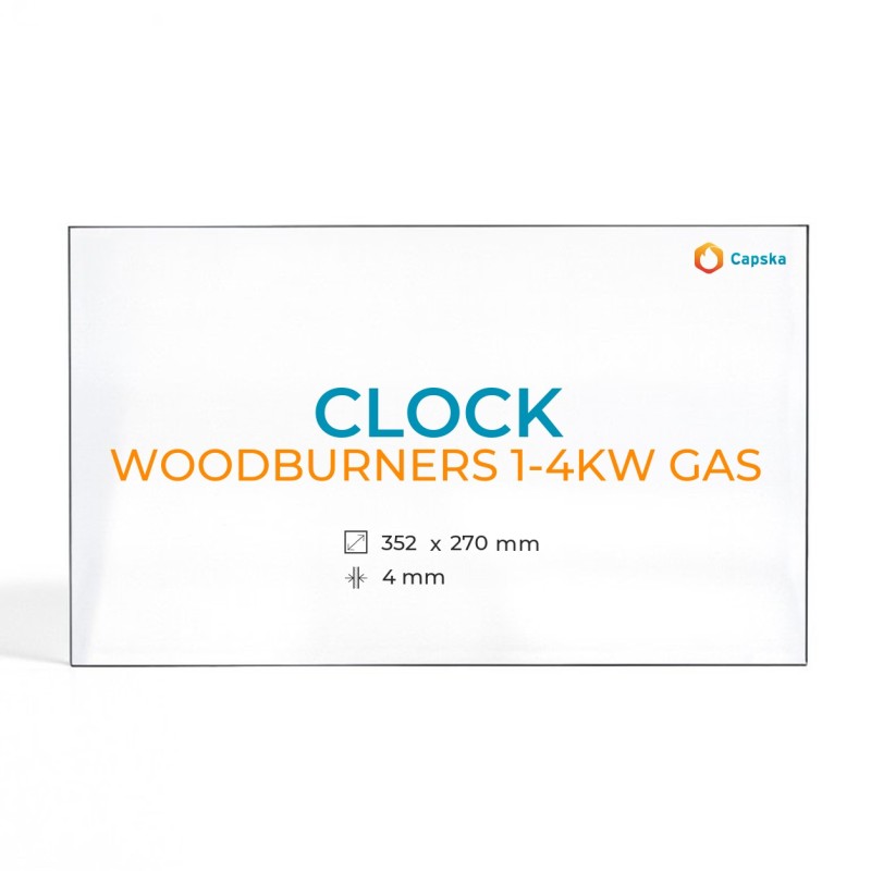 Vidre Rectangle per Estufa de llenya CLOCK WOODBURNERS 1-4KW GAS