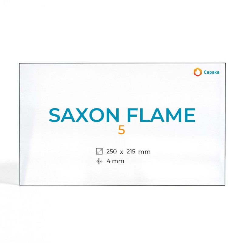 Cristall Saxon Flame 5 - Vidre Rectangle per estufa de llenya