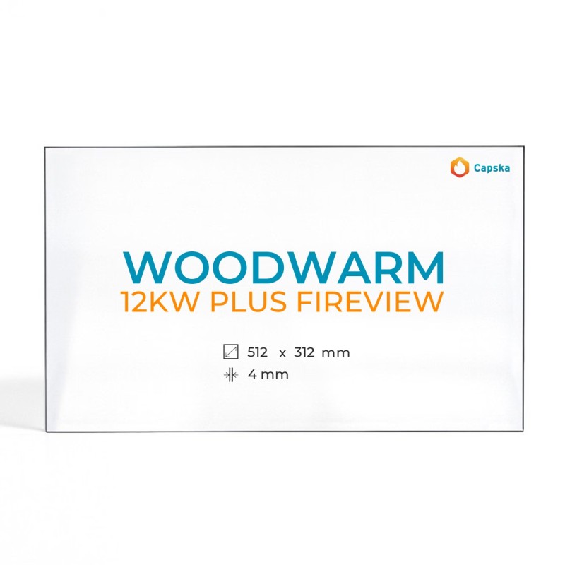 Vidre ceràmic per estufa de llenya Woodwarm 12KW PLUS FIREVIEW - Rectangle 512x312x4mm