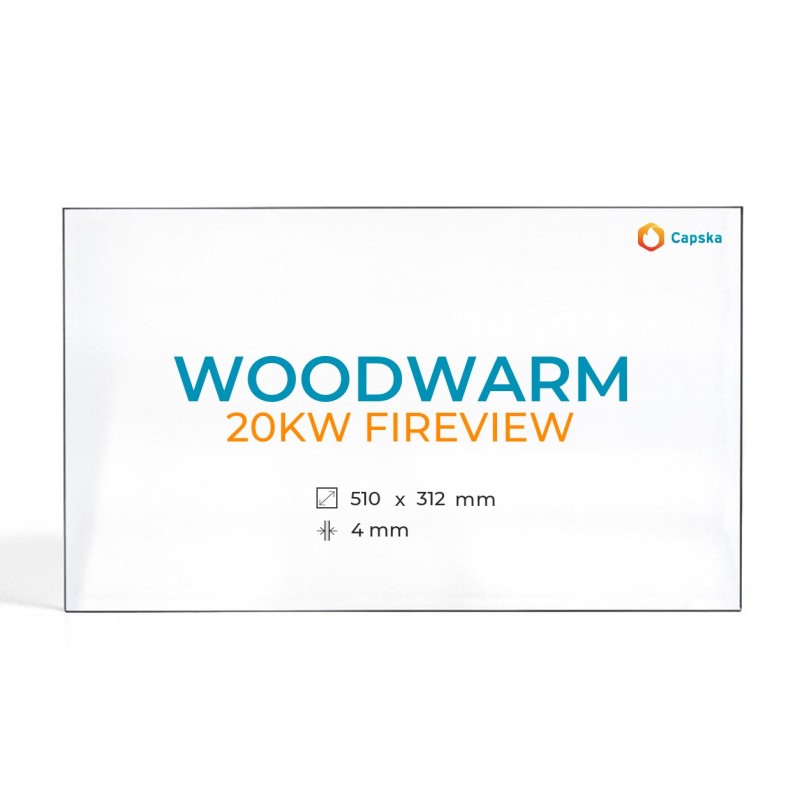 Cristal Woodwarm 20KW FIREVIEW - Vidrio Rectángulo para Estufa de Leña