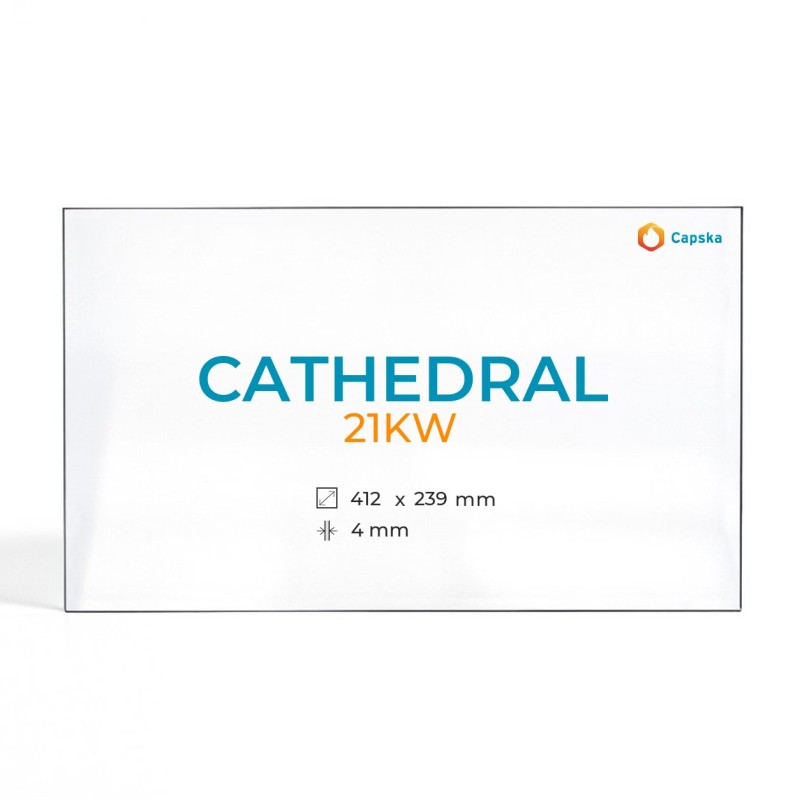 Cristal Cathedral 21KW - Vidrio Rectángulo para estufa de leña