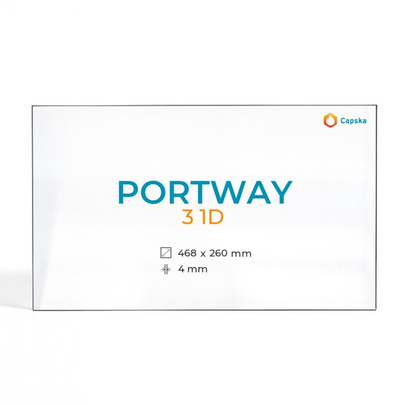 Cristal Portway 3 1D - Vidrio Rectángulo Resistente a Altas Temperaturas