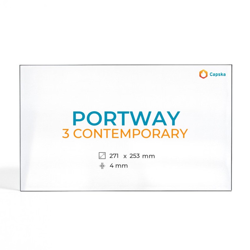 Cristal Portway 3 CONTEMPORARY - Vidrio Rectángulo para estufa de leña