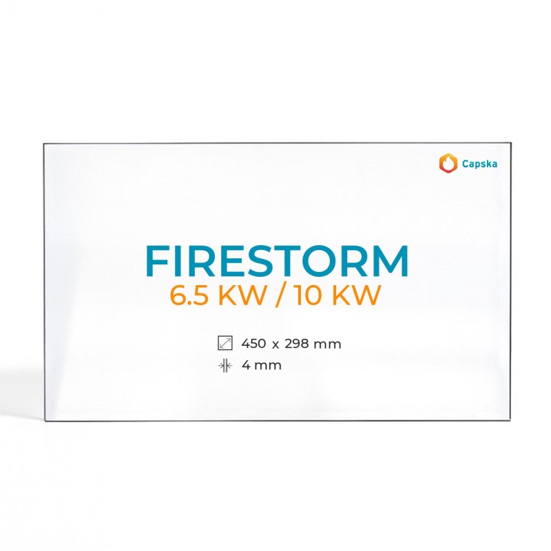 Cristal Firestorm 6.5 KW / 10 KW - Vidrio Rectángulo para estufa de leña
