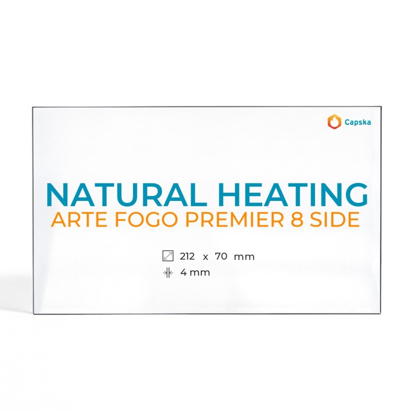 Vidre ceràmic per estufa de llenya - NATURAL HEATING ARTE FOGO PREMIER 8 SIDE