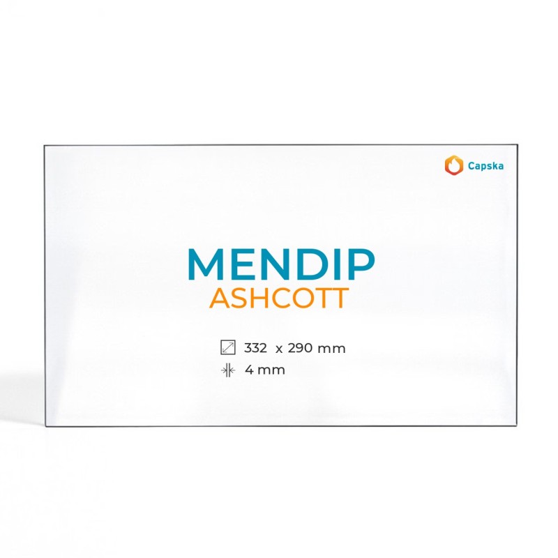 Vidre Rectangle per Estufa de Llenya Mendip Ashcott - 332 x 290 x 4 mm