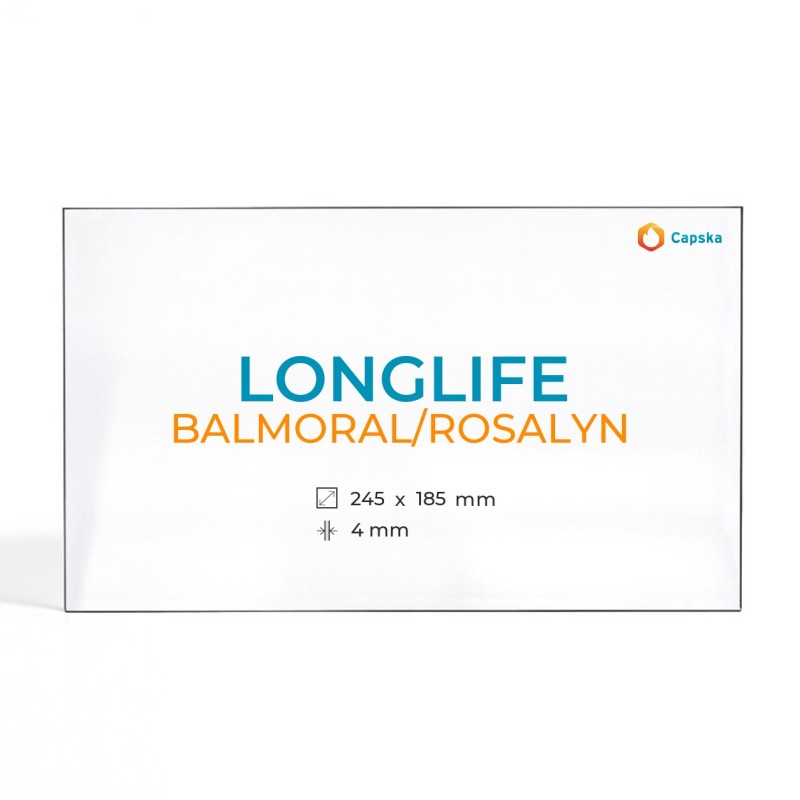 Vidre Rectangle per Estufa de Llenya - Cristall Longlife BALMORAL/ROSALYN