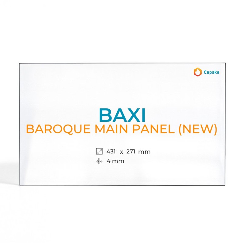 Cristall Baxi BAROQUE MAIN PANEL (NEW) - Vidre Rectangle per estufa de llenya
