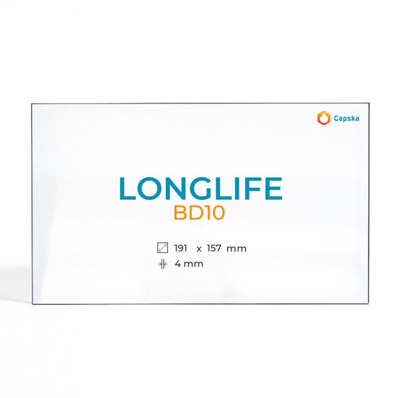 Cristal Longlife BD10 - Vidrio Rectángulo para Estufa de Leña