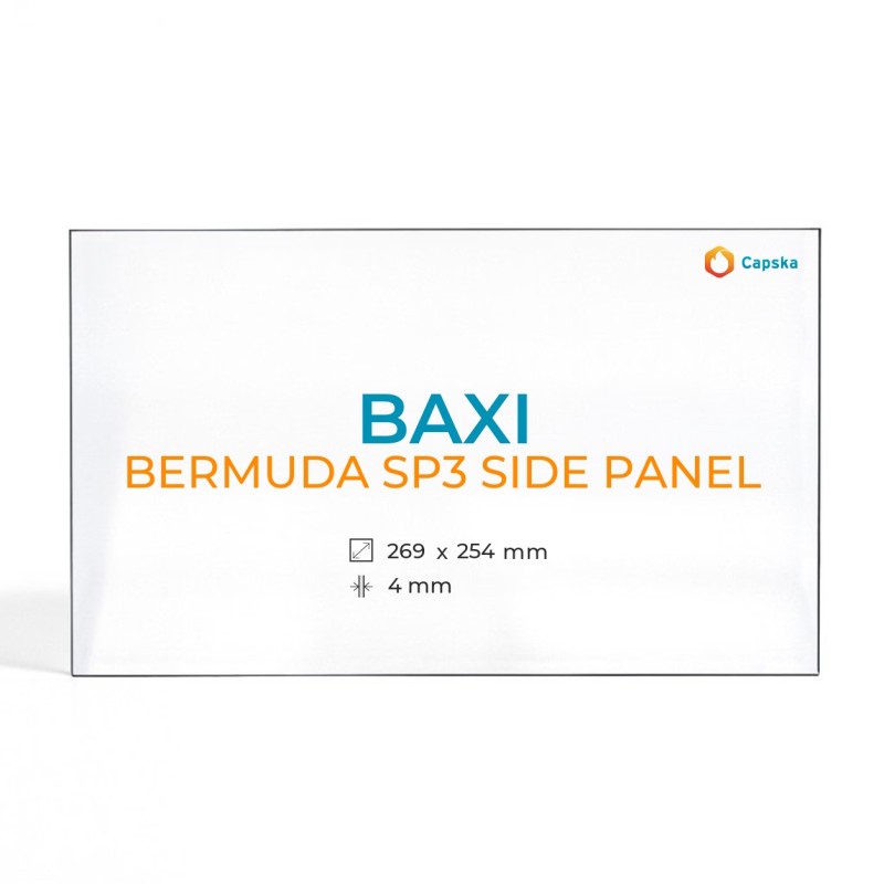 Cristall Baxi BERMUDA SP3 SIDE PANEL - Vidre Rectangle per estufa de llenya