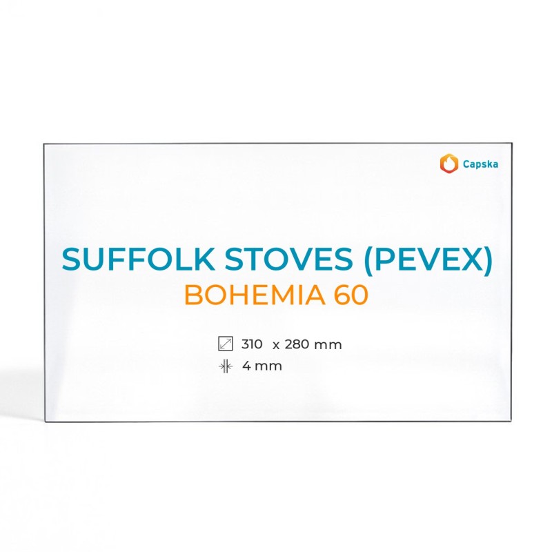 Cristal Suffolk Stoves BOHEMIA 60 - Vidrio Rectángulo para estufa de leña
