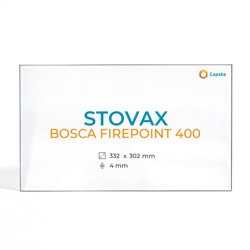 Cristal Stovax BOSCA FIREPOINT 400 - Vidrio Rectángulo para estufa de leña