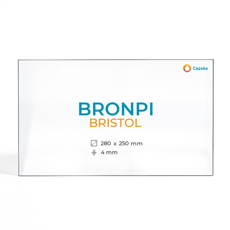Cristal Bronpi BRISTOL - Vidrio Rectángulo para inserto de chimenea