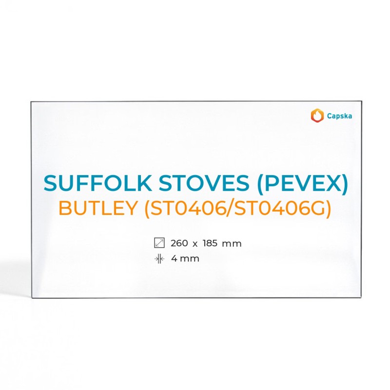 Vidre per estufa de llenya Suffolk Stoves (Pevex) BUTLEY - Rectangle 260x185x4mm