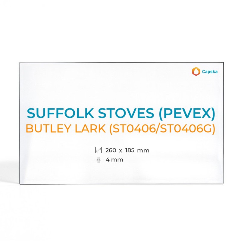 Cristal Suffolk Stoves BUTLEY LARK - Vidrio Rectangular para Estufa de Leña