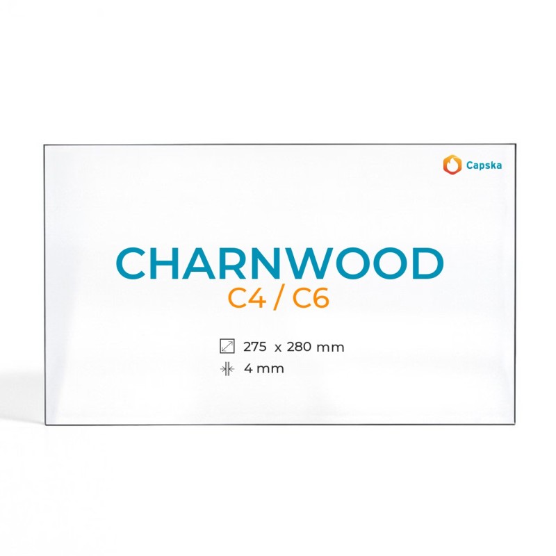 Cristall Charnwood C4 / C6 - Vidre Rectangle per estufa de llenya