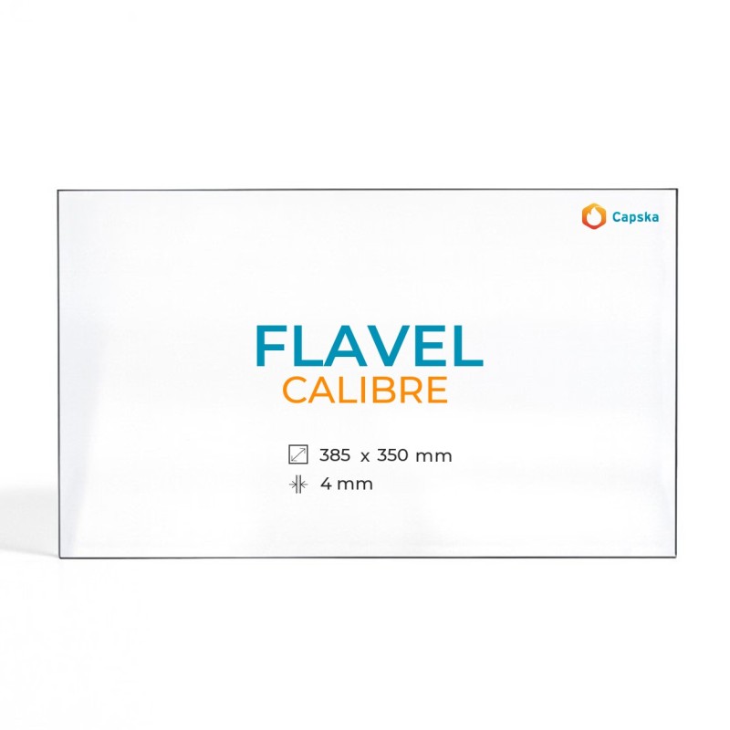 Vidre Rectangle Flavel CALIBRE per estufa de llenya - 385 x 350 x 4 mm