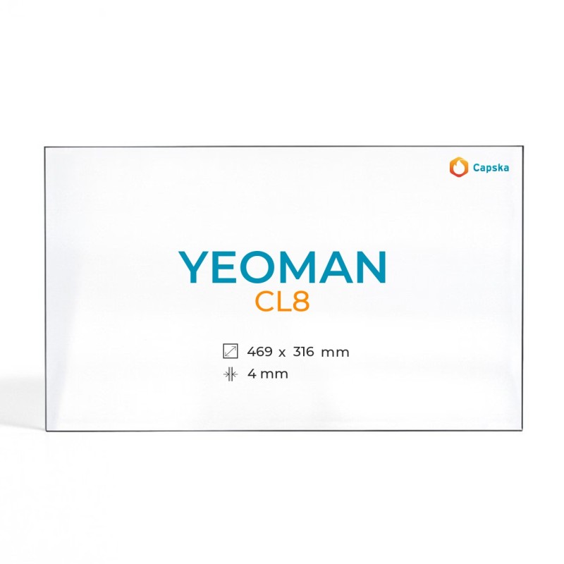Cristall Yeoman CL8 - Vidre Rectangle per estufa de llenya