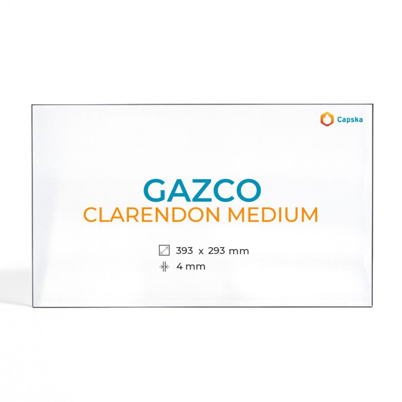 Cristal Gazco CLARENDON MEDIUM - Vidrio Rectángulo para estufa de leña