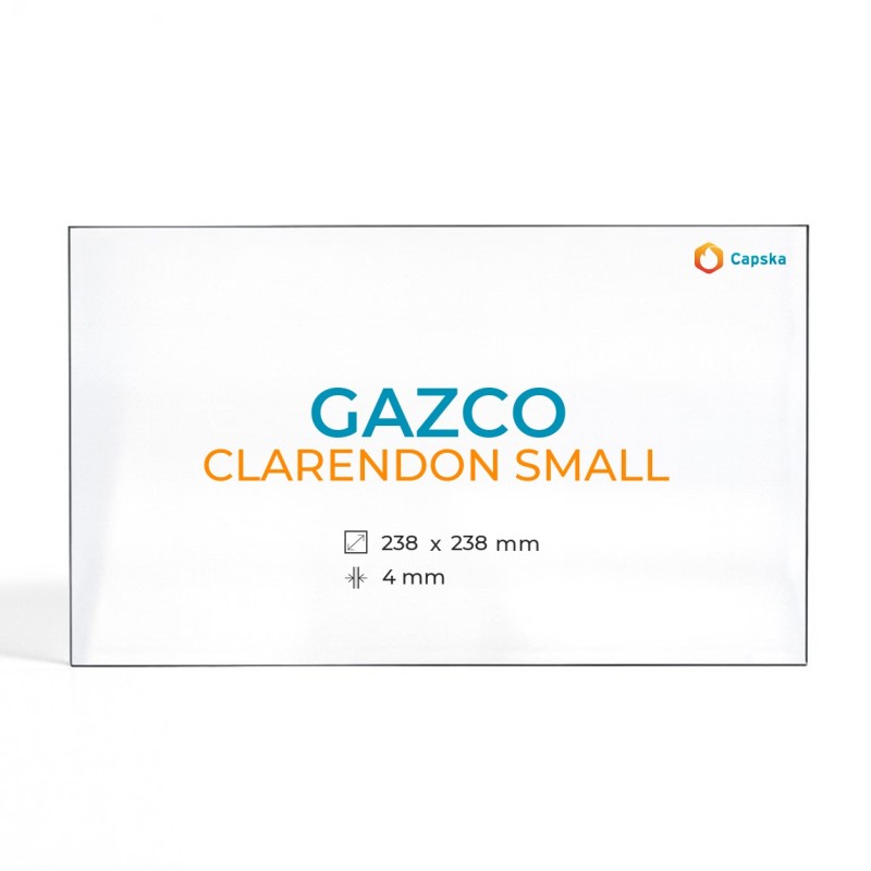Cristal Gazco CLARENDON SMALL - Vidrio Rectángulo para estufa de leña