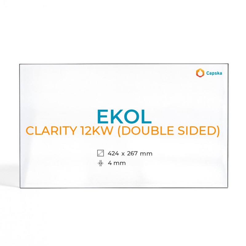 Cristall Ekol CLARITY 12KW (DOUBLE SIDED) - Vidre Rectangle per estufa de llenya