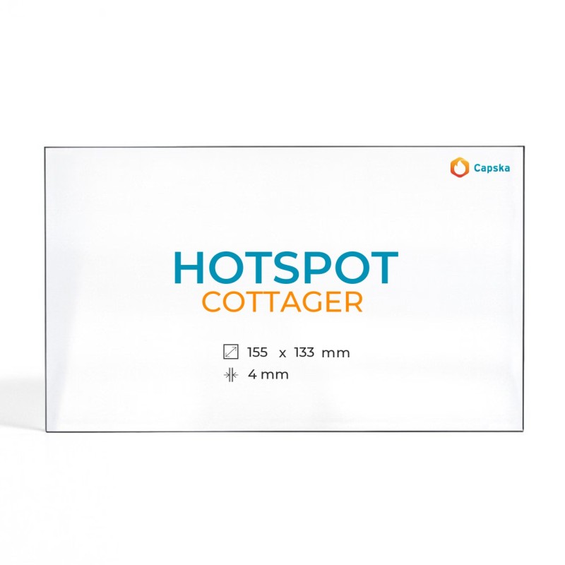 Cristal Hotspot COTTAGER - Vidrio Rectángulo para estufa de leña