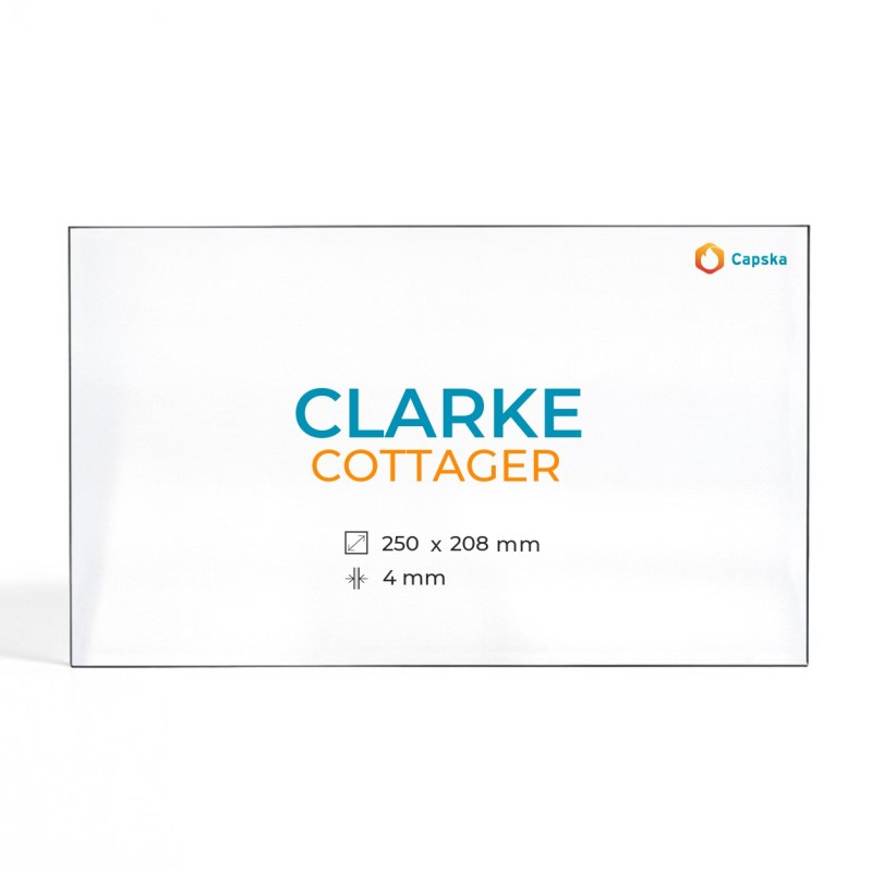 Vidre Rectangle per Estufa de Llenya - Clarke COTTAGER 250x208x4mm