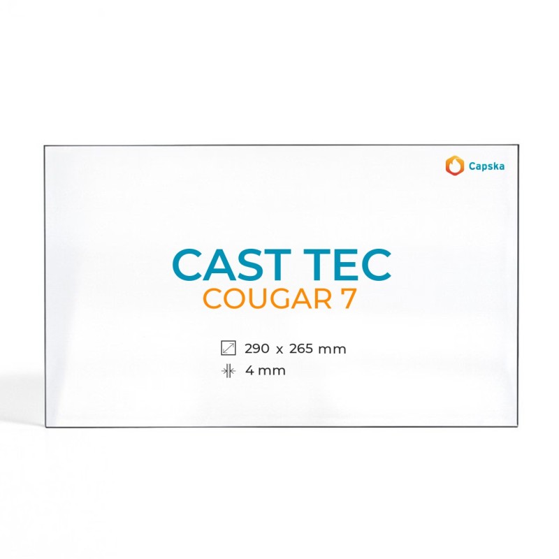Cristal Cast Tec COUGAR 7 - Vidrio Rectángulo para estufa de leña