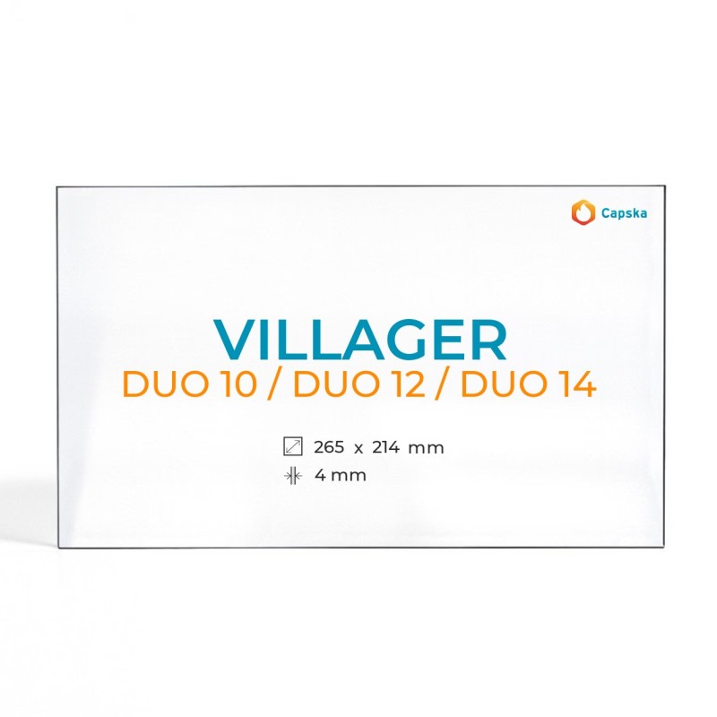 Cristall Villager DUO - Vidre Rectangle per estufa de llenya