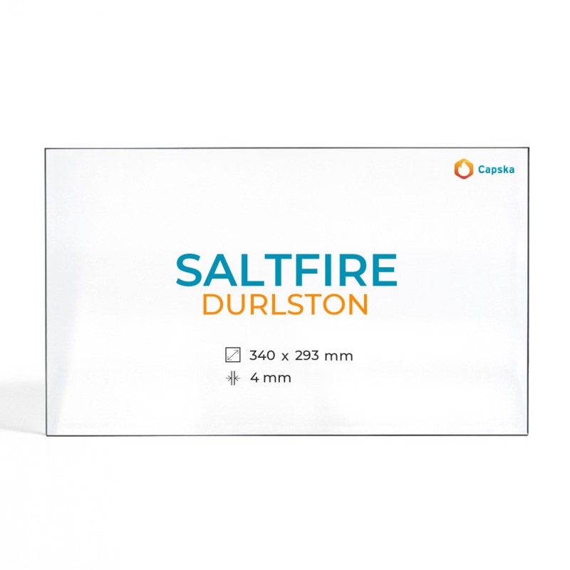 Vidre Rectangle per Estufa de Llenya SALTFIRE DURLSTON 340x293x4 mm