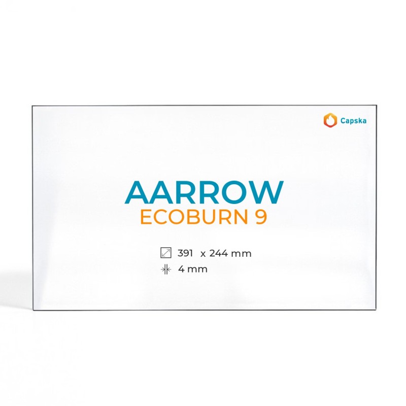 Cristal Aarrow ECOBURN 9 - Vidrio Rectángulo para estufa de leña