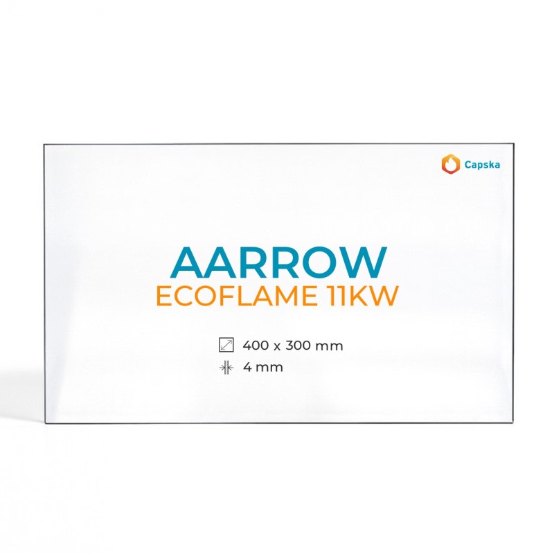 Cristal Aarrow ECOFLAME 11KW - Vidrio Rectángulo para estufa de leña