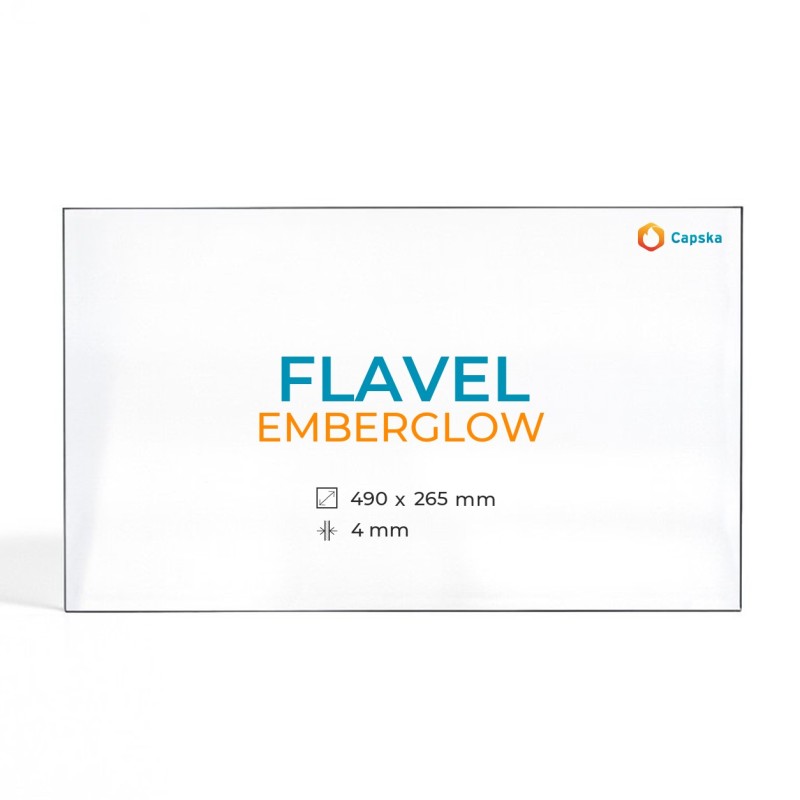 Cristall Flavel EMBERGLOW - Vidre Rectangle per estufa de llenya