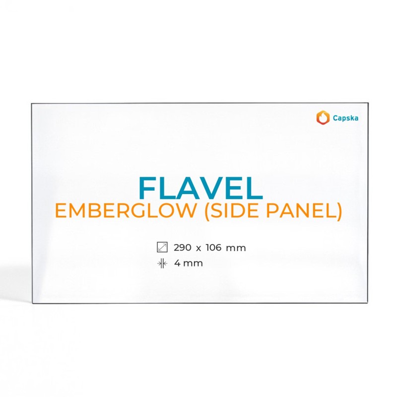 Cristall Flavel EMBERGLOW (SIDE PANEL) - Vidre Rectangle per estufa de llenya