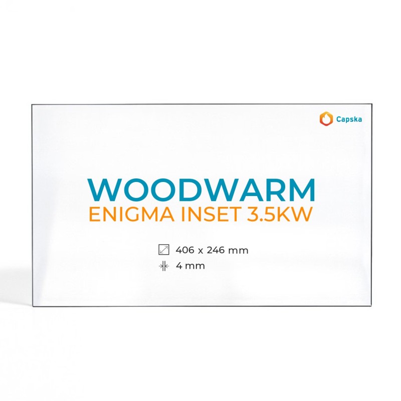 Vidre Rectangle Woodwarm ENIGMA INSET 3.5KW per estufa de llenya