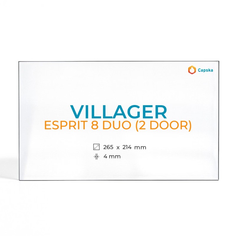 Cristal Villager ESPRIT 8 DUO (2 DOOR) - Vidrio Rectangular para estufa de leña
