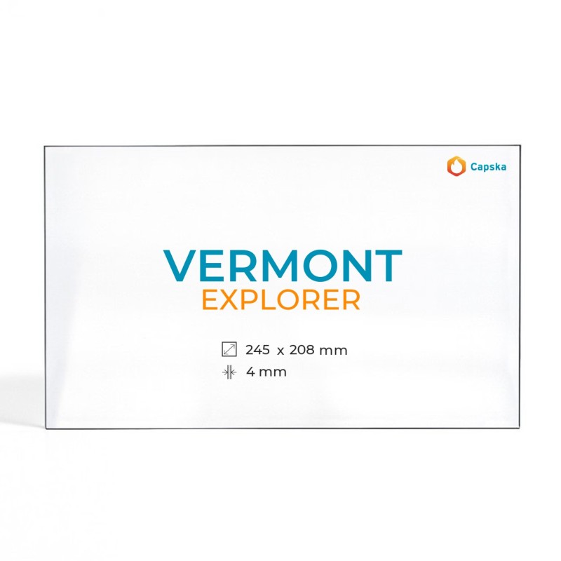 Cristal Vermont EXPLORER - Vidrio Rectángulo para estufa de leña