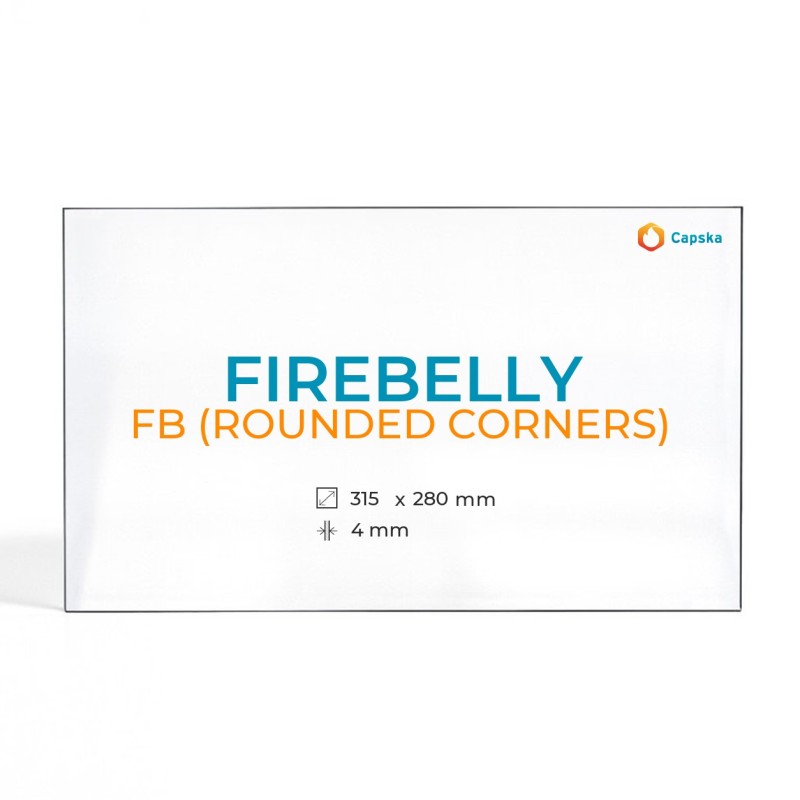 Vidre ceràmic Firebelly FB (ROUNDED CORNERS) per estufa de llenya