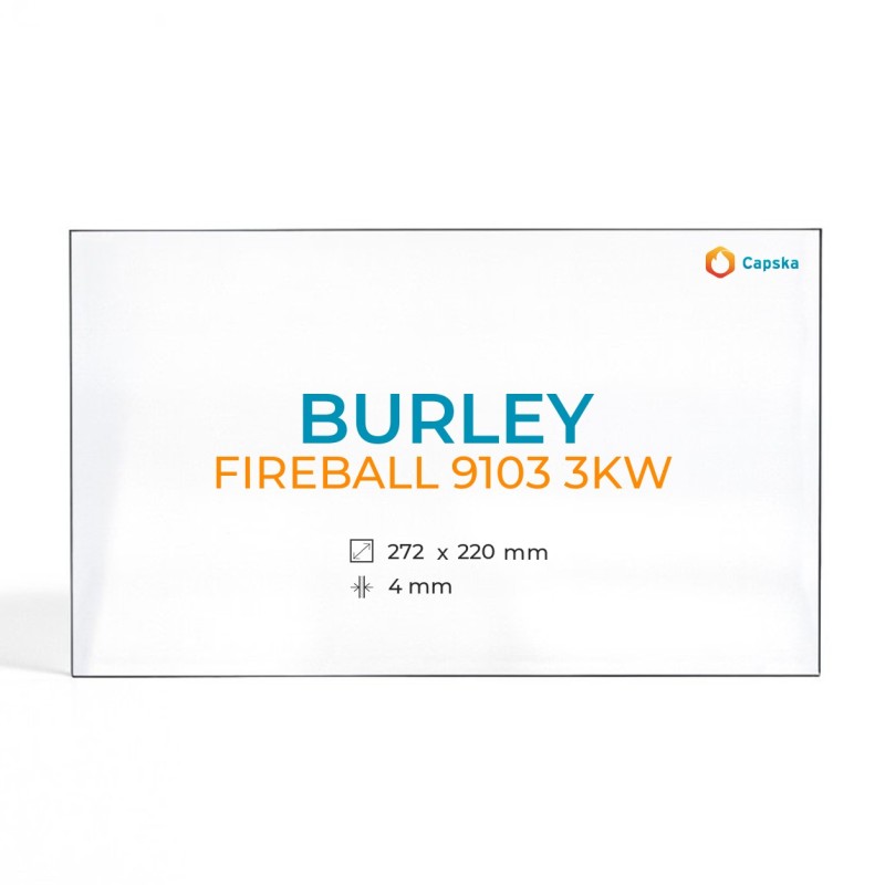 Vidre Rectangle Burley FIREBALL 9103 3KW per Estufa de llenya