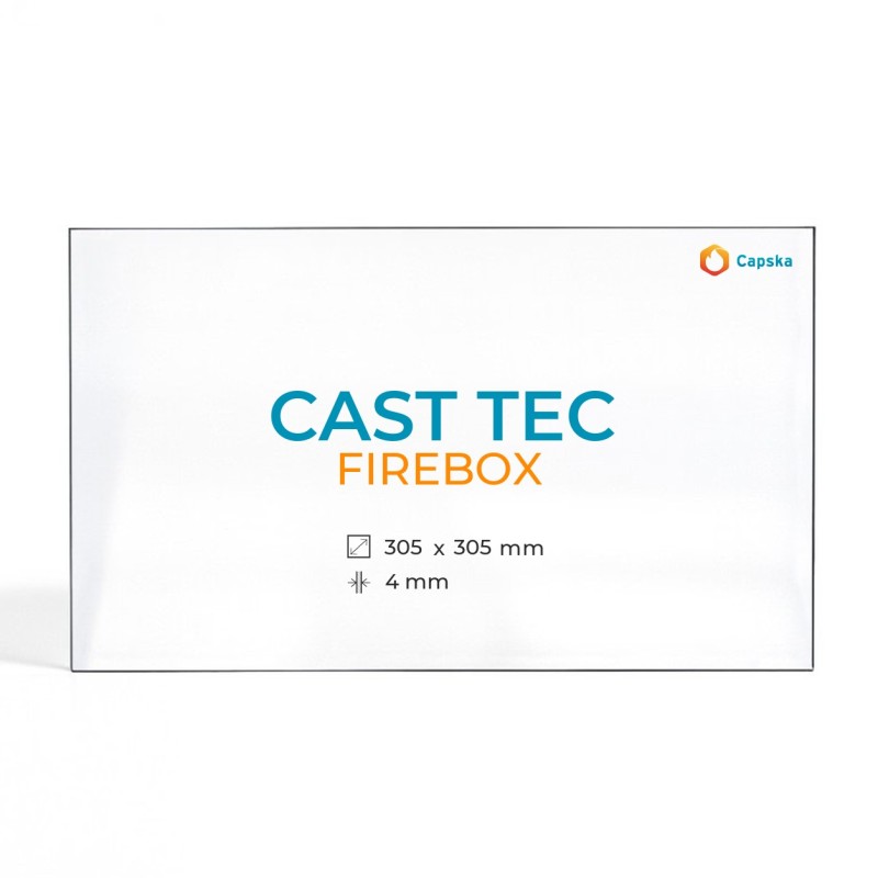Cristall Cast Tec FIREBOX - Vidre Rectangle per estufa de llenya