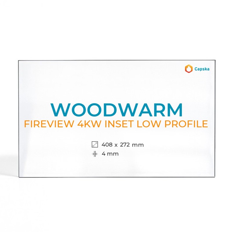 Cristal Woodwarm FIREVIEW 4KW INSET LOW PROFILE - Vidrio Rectángulo