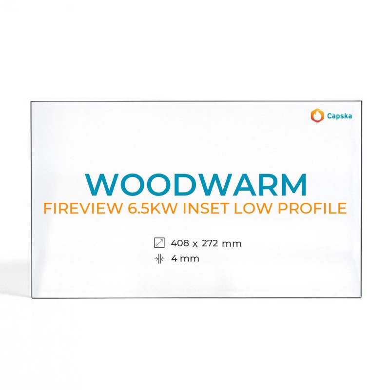 Cristal Woodwarm FIREVIEW 6.5KW INSET LOW PROFILE - Vidrio Rectángulo para estufa de leña
