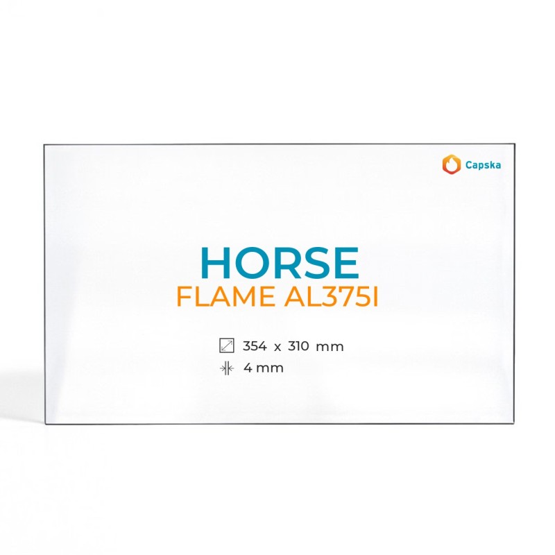 Vidre Rectangle per Estufa de Llenya - Cristall Horse FLAME AL375I