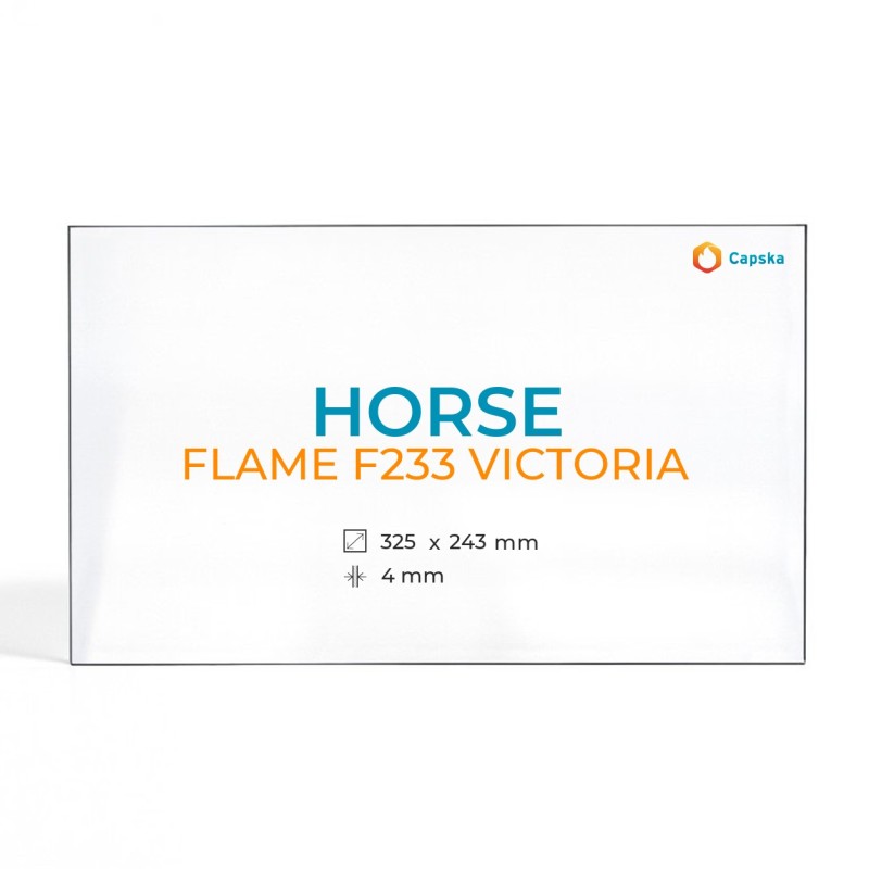 Vidre Rectangle per estufa de llenya - Cristall Horse FLAME F233 VICTORIA
