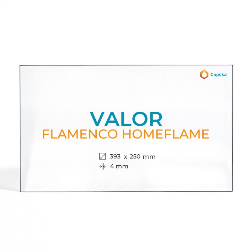 Cristal Valor FLAMENCO HOMEFLAME - Vidrio Rectángulo para estufa de leña