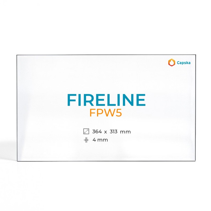 Cristal Fireline FPW5 - Vidrio Rectángulo para estufa de leña